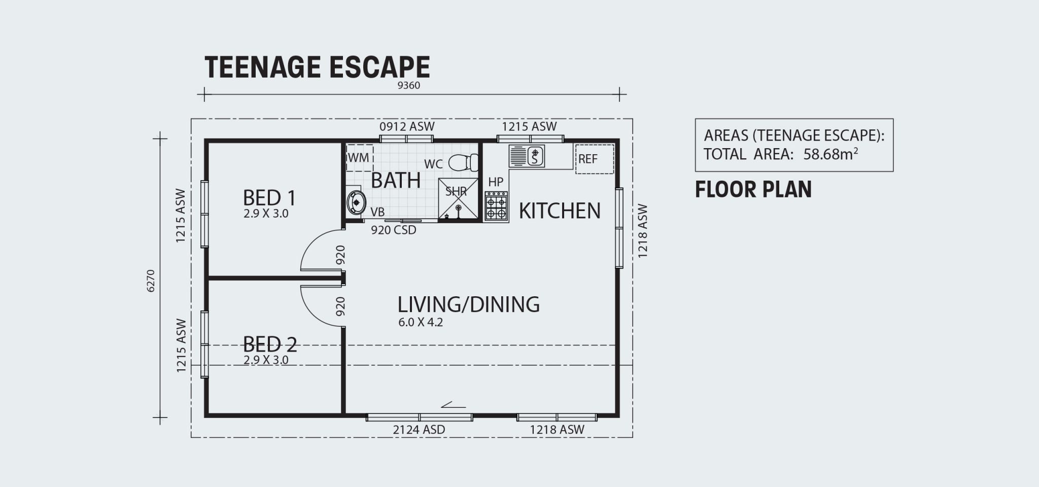 Teenage Escape two bedroom granny flat Backyard Shacks