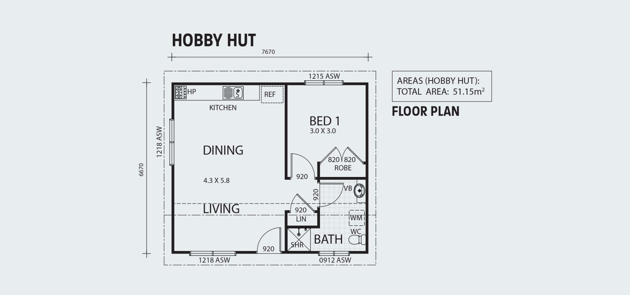 Hobby hut R51 Floorplan